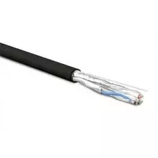 Кабель витая пара F/UTP 6 кат. 4 пары Hyperline UFTP4-C6-S23-OUT-LSZH-BK-500 23AWG(0.57 мм), медь, одножильный (solid), внешний, LSZH, нг(C)-HF, чёрны