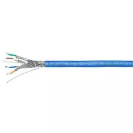 Кабель витая пара S/FTP 8 кат. 4 пары Cabeus SSTP-4P-Cat.8-SOLID-IN-LSZH-BL-100 22AWG(0.60 мм), медь, одножильный (solid), внутренний, LSZH, нг(A)-HF,