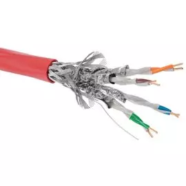 Кабель витая пара S/FTP 6a кат. 4 пары DKC RN6ASFA04RD 23AWG(0.57 мм), медь, одножильный (solid), внутренний, LSZH, нг(A)-FRHF, красный, уп/500м ''RAM