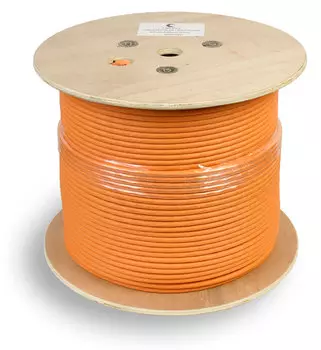 Кабель витая пара S/FTP 7A кат. 4 пары Cabeus SSTP-4P-Cat.7a-SOLID-IN-LSZH 23AWG(0.57 мм), медь, одножильный (solid), внутренний, LSZH, оранжевый, уп/
