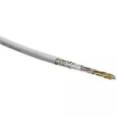 Кабель витая пара S/FTP 5e кат. 4 пары Hyperline SFUTP4-C5E-S24-IN-LSZH-GY-305 24AWG(0.51 мм), медь, одножильный (solid), внутренний, LSZH, нг(A)-HF,