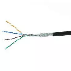 Кабель витая пара S/FTP 5e кат. 4 пары Cablexpert SPC-5051E-SO-OUT 24AWG(0.51 мм), медь, одножильный (solid), внешний, PE, чёрный, уп/305м