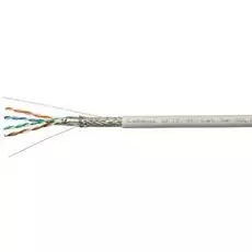 Кабель витая пара S/FTP 5e кат. 4 пары Cabeus SFTP-4P-Cat.5e-SOLID-GY 24AWG(0.51 мм), медь, одножильный (solid), внутренний, PVC, нг(A)-LS, серый, уп/