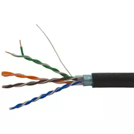 Кабель витая пара F/UTP 5e кат. 4 пары SUPRLAN 01-1010 24AWG(0.51 мм), медь, одножильный (solid), внешний, PE, чёрный, уп/305м ''Premium''