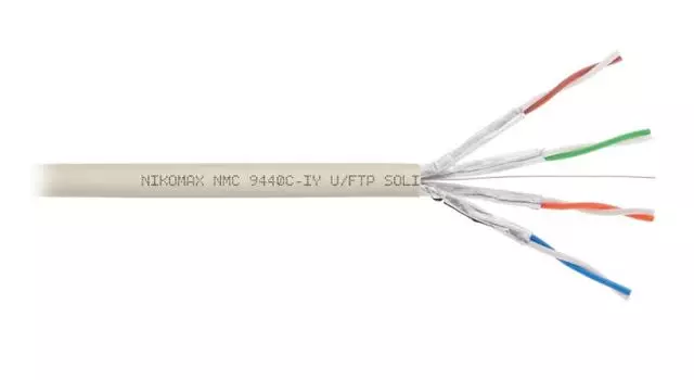 Кабель витая пара U/FTP 6 кат. 4 пары NIKOMAX NMC 9440L-IY 23AWG(0.57 мм), медь, одножильный (solid), внутренний, полимерный материал, нг(A)-LSLTx, се