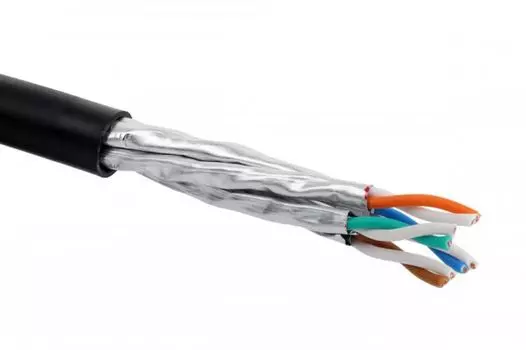 Кабель витая пара U/FTP 6a кат. 4 пары Eurolan 19C-TA-09BL-R500 нг(A)-HF, индивидуально экранированные пары, внешней/внутренней прокладки, черный, кат