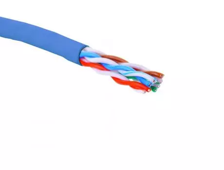 Кабель витая пара U/UTP 5 кат. 4 пары Eurolan 19C-U5-12BU-B305 24 AWG, нг(A)-HF, внутренней прокладки, синий, коробка 305 м