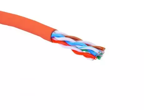 Кабель витая пара U/UTP 5 кат. 4 пары Eurolan 19C-U5-12RD-B305 24 AWG, нг(A)-HF, внутренней прокладки, красный, коробка 305 м