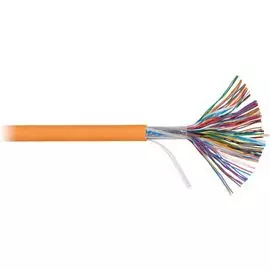 Кабель витая пара U/UTP 5 кат. 50 пар NIKOLAN NKL 6110C-OR 24AWG(0.50 мм), медь, одножильный (solid), внутренний, LSZH, нг(A)-HFLTx, оранжевый, уп/305