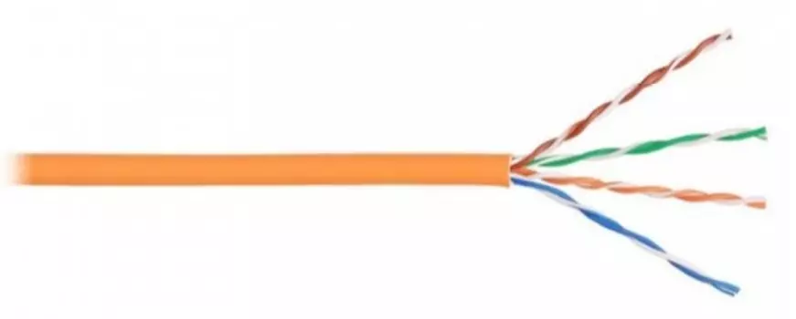 Кабель витая пара U/UTP 5 кат. 4 пары Lanmaster LAN-5EUTP-PT-LSZH-OR 350Mhz, LSZH, оранжевый, 305м в кат.