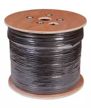 Кабель витая пара U/UTP 5 кат. 10 пар Rexant 01-1121-R PE, 10PR, 24AWG, OUTDOOR, SOLID, черный, 305м, РФ REXANT