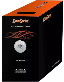 Кабель витая пара U/UTP 5e кат. 4 пары Exegate UTP4-C5e-CU-S24-IN-LSZH-OR-305 24AWG(0.51 мм), медь,