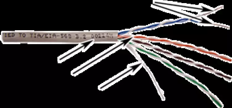 Кабель витая пара U/UTP 5e кат. 4 пары TWT TWT-5EUTP-XS/100 25AWG(0.45 мм), медь, одножильный (solid), внутренний, PVC, серый, уп/100м