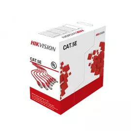 Кабель витая пара U/UTP 5e кат. 4 пары HIKVISION DS-1LN5E-S 24AWG(0.50 мм), медь, многожильный (stranded), внутренний, PVC, красный, уп/305м