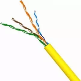 Кабель витая пара U/UTP 5e кат. 4 пары Lanmaster LAN-5EUTP-LSZH-YL 350Mhz, LSZH, желтый, 305 м