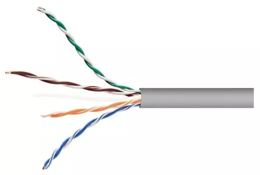 Кабель витая пара U/UTP 5e кат. 4 пары Cablexpert UPC-5051E-4-CU indoor 4x2x0.51, медный, однож., 305м, box, серый