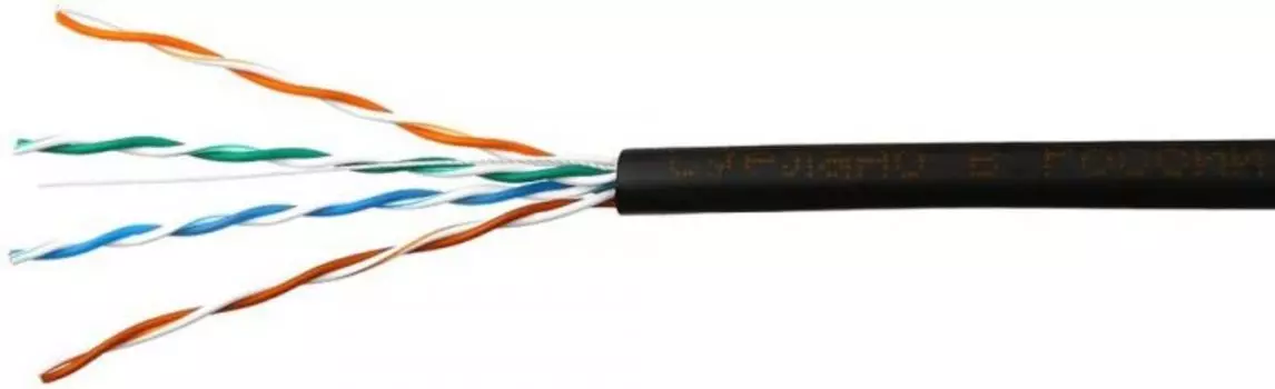 Кабель витая пара U/UTP 5e кат. 2 пары SkyNet СSL-UTP-2-CU-OUT outdoor 2x2x0.46, медный, FLUKE TEST, однож., 305м, box, черный