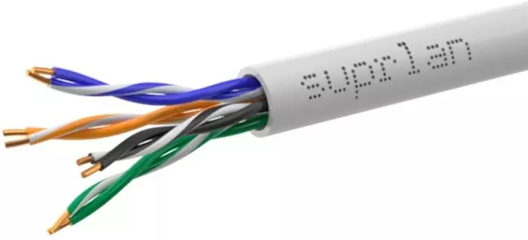 Кабель витая пара U/UTP 5e кат. 4 пары SUPRLAN 01-0333-1 24AWG PVC внутренний 50м серый