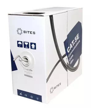 Кабель витая пара U/UTP 5e кат. 4 пары 5bites US5505-100A 24AWG(0.50 мм), омедненный алюминий (CCA), одножильный (solid), внутренний, PVC, серый, уп/1