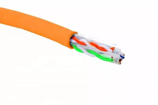 Кабель витая пара U/UTP 6 кат. 4 пары Eurolan 19C-U6-12OR-B305 23 AWG, нг(А)-HF, внутренней прокладки, оранжевый, коробка 305 м