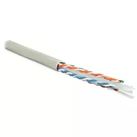 Кабель витая пара U/UTP 6 кат. 4 пары Hyperline UUTP4-C6-S23-IN-LSZH-GY-305 23AWG(0.57 мм), медь, одножильный (solid), внутренний, LSZH, нг(C)-HF, сер