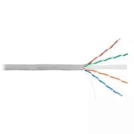 Кабель витая пара U/UTP 6 кат. 4 пары NIKOLAN NKL 2140A-GY 23AWG(0.53 мм), медь, одножильный (solid), внутренний, PVC, нг(A), серый, уп/305м