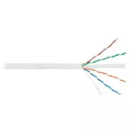 Кабель витая пара U/UTP 6 кат. 4 пары NIKOLAN NKL 4140C-WT 23AWG(0.55 мм), медь, одножильный (solid), внутренний, LSZH, нг(A)-HFLTx, белый, уп/305м