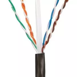 Кабель витая пара U/UTP 6 кат. 4 пары Panduit PUO6C04BL-CEG 23AWG(0.57 мм), медь, одножильный (solid), внешний, PE, чёрный, уп/305м ''Pan-Net''