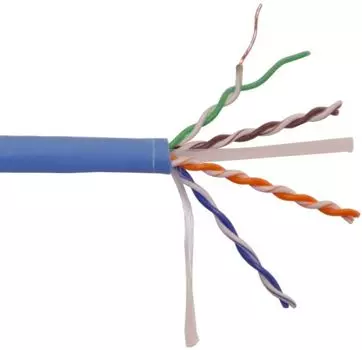 Кабель витая пара U/UTP 6 кат. 4 пары Lanmaster LAN-6EUTP-HFLT-BL с перегородкой, 550Mhz, LSZH, нг(A)-HF, синий, 305 м