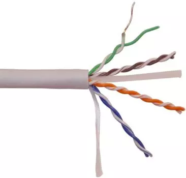 Кабель витая пара U/UTP 6 кат. 4 пары Lanmaster LAN-6EUTP-HFLT-GY с перегородкой, 550Mhz, LSZH, нг(A)-HF, серый, 305 м