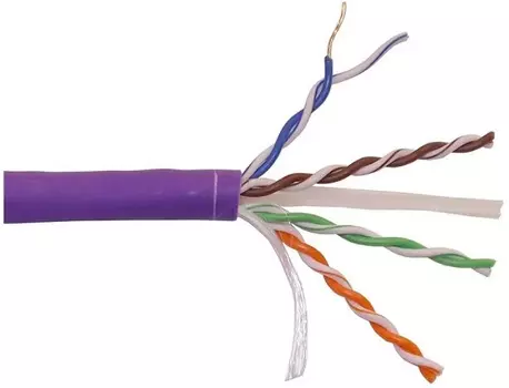 Кабель витая пара U/UTP 6 кат. 4 пары Lanmaster LAN-6AUTP-HFLT-VI с перегородкой, 500Mhz, LSZH IEC60332-3-22(3A), 305 м