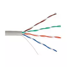 Кабель витая пара U/UTP 5e кат. 4 пары Netlan EC-UU004-5E-PVC-GY 24AWG(0.47 мм), медь, одножильный (solid), внутренний, PVC, нг(B), серый, уп/305м
