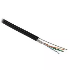 Кабель витая пара U/UTP 5e кат. 4 пары Hyperline UUTP4-C5E-S24-SW-OUT-PE-BK-500 24AWG(0.51 мм), медь