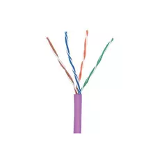 Кабель витая пара U/UTP 5e кат. 4 пары TWT TWT-5EUTP-NGLS 24AWG(0.51 мм), медь, одножильный (solid), внутренний, PVC, нг(A)-LS, фиолетовый, уп/305м