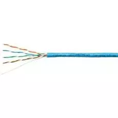 Кабель витая пара U/UTP 5e кат. 4 пары Cabeus UTP-4P-Cat.5e-SOLID-BL 24AWG(0.51 мм), медь, одножильный (solid), внутренний, PVC, нг(A)-LS, синий, уп/3