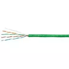 Кабель витая пара U/UTP 5e кат. 4 пары Cabeus UTP-4P-Cat.5e-SOLID-GN 24AWG(0.51 мм), медь, одножильный (solid), внутренний, PVC, нг(A)-LS, зелёный, уп