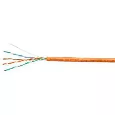 Кабель витая пара U/UTP 5e кат. 4 пары Cabeus UTP-4P-Cat.5e-SOLID-OR 24AWG(0.51 мм), медь, одножильный (solid), внутренний, PVC, нг(A)-LS, оранжевый,