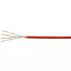 Кабель витая пара U/UTP 5e кат. 4 пары Cabeus UTP-4P-Cat.5e-SOLID-RD 24AWG(0.51 мм), медь, одножильный (solid), внутренний, PVC, нг(A)-LS, красный, уп