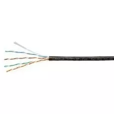 Кабель витая пара U/UTP 5e кат. 4 пары Cabeus UTP-4P-Cat.5e-SOLID-BK 24AWG(0.51 мм), медь, одножильный (solid), внутренний, PVC, нг(A)-LS, чёрный, уп/