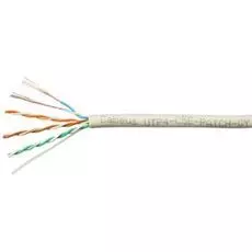 Кабель витая пара U/UTP 5e кат. 4 пары Cabeus UTP-4P-Cat.5e-PATCH-GY 24AWG(7х0.20 мм), медь, многожильный (stranded), внутренний, PVC, серый, уп/305м