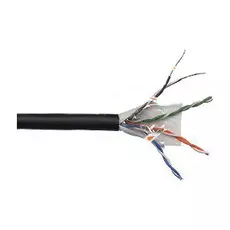 Кабель витая пара U/UTP 5e кат. 4 пары Lanmaster LAN-5EUTP-WP-OUT 24AWG(0.51 мм), медь, одножильный (solid), внешний, с гидрофобом, PE, чёрный, уп/305