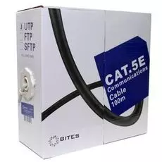 Кабель витая пара U/UTP 5e кат. 4 пары 5bites UT5725-100A 24AWG(7х0.20 мм), омедненный алюминий (CCA), многожильный (stranded), внутренний, PVC, серый