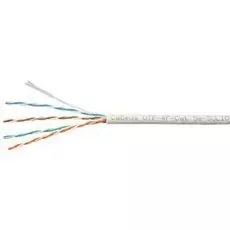 Кабель витая пара U/UTP 5e кат. 4 пары Cabeus UTP-4P-Cat.5e-SOLID-GY-LIGHT 24AWG(0.47 мм), медь, одножильный (solid), внутренний, PVC, серый, уп/305м