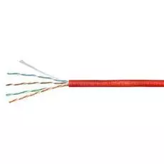 Кабель витая пара U/UTP 5e кат. 4 пары Cabeus UTP-4P-Cat.5e-SOLID-LSZH-RD 24AWG(0.51 мм), медь, одножильный (solid), внутренний, LSZH, красный, уп/305