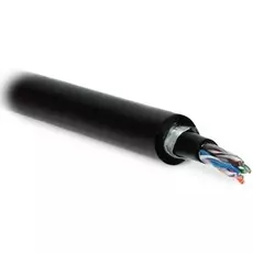 Кабель витая пара U/UTP 5e кат. 4 пары Hyperline UUTP4-C5E-S24-ARM-OUT-PE/PE-BK 24AWG(0.51 мм), медь