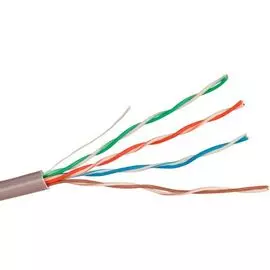 Кабель витая пара U/UTP 5e кат. 4 пары Exegate UTP4-C5e-CU-S26-IN-PVC-GY-305 26AWG(0.41 мм), медь, одножильный (solid), внутренний, PVC, серый, уп/305