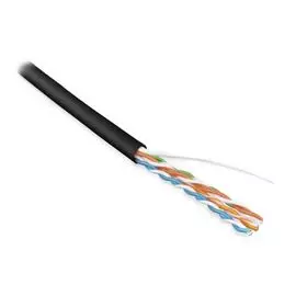 Кабель витая пара U/UTP 5e кат. 4 пары Hyperline UUTP4-C5E-S24-IN-LSZH-BK-305 24AWG(0.51 мм), медь, одножильный (solid), внутренний, LSZH, нг(C)-HF, ч