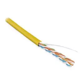 Кабель витая пара U/UTP 5e кат. 4 пары Hyperline UUTP4-C5E-S24-IN-LSZH-YL-305 24AWG(0.51 мм), медь, одножильный (solid), внутренний, LSZH, нг(C)-HF, ж