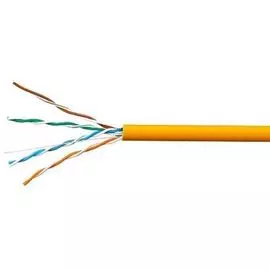 Кабель витая пара U/UTP 5e кат. 4 пары SkyNet CSS-UTP-LSZH-4-CU 24AWG(0.48 мм), медь, одножильный (solid), внутренний, LSZH, нг(A)-HF, оранжевый, уп/3
