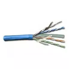 Кабель витая пара U/UTP 6 кат. 4 пары Lanmaster LAN-6EUTP-BL 23AWG(0.57 мм), медь, одножильный (solid), внутренний, PVC, синий, уп/305м